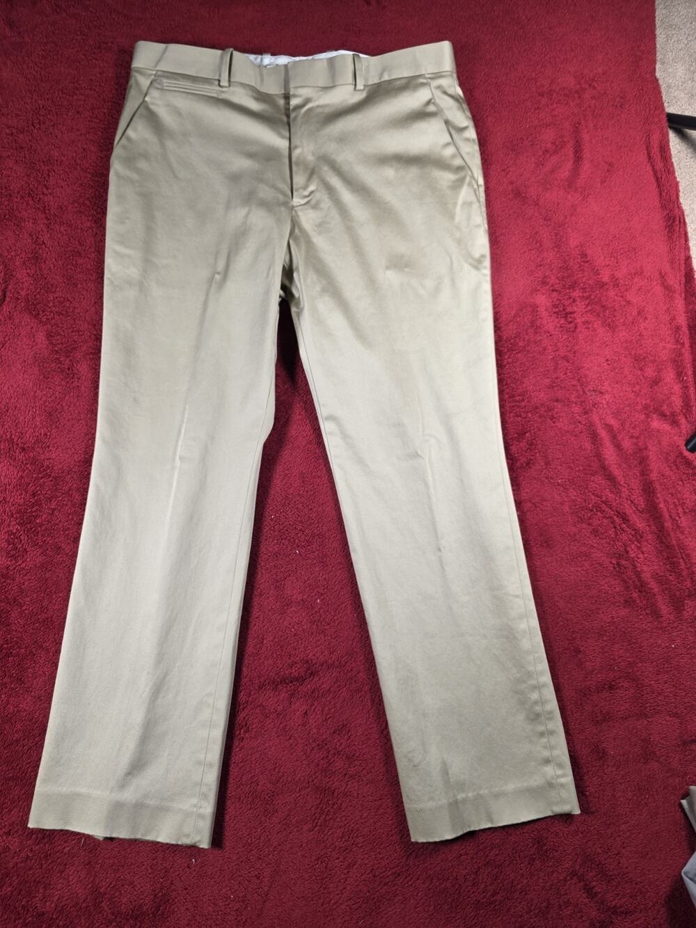 Perry Ellis Premium Men’s 34x29 Khaki Pants Tailored Fit Stretch Flat Front...